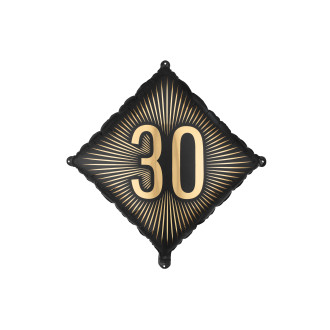 Čierny fóliový balón 30 s ružovozlatým nápisom, 46 x 46 cm